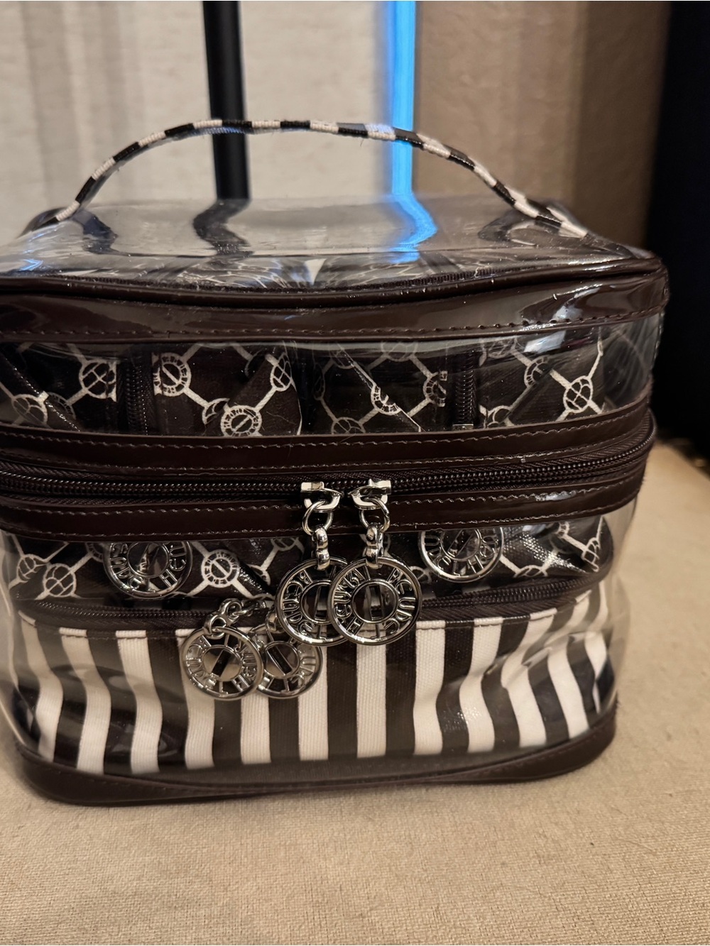 Henri Bendel Cosmetic Train Case with 3 inserts